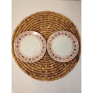 Vintage Ice Cream Parlor Set Of 2 Plates Ceramic 6.5" Multi National Silver Co.